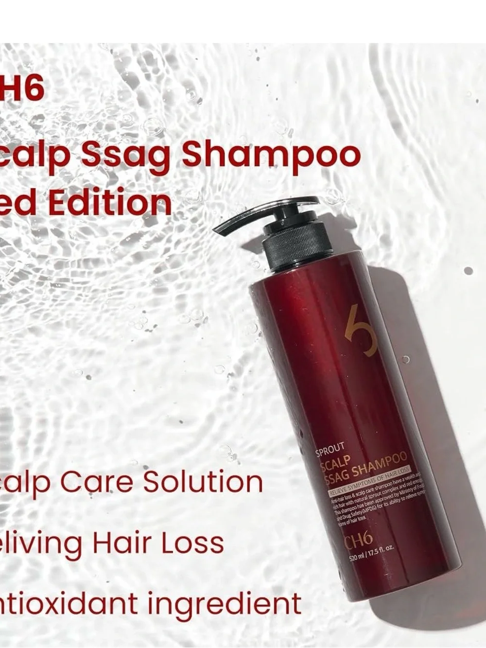 CH6 Sprout Scalp Ssag Shampoo Hair Loss Relief Oily Hair Fresh Herb 17.5oz